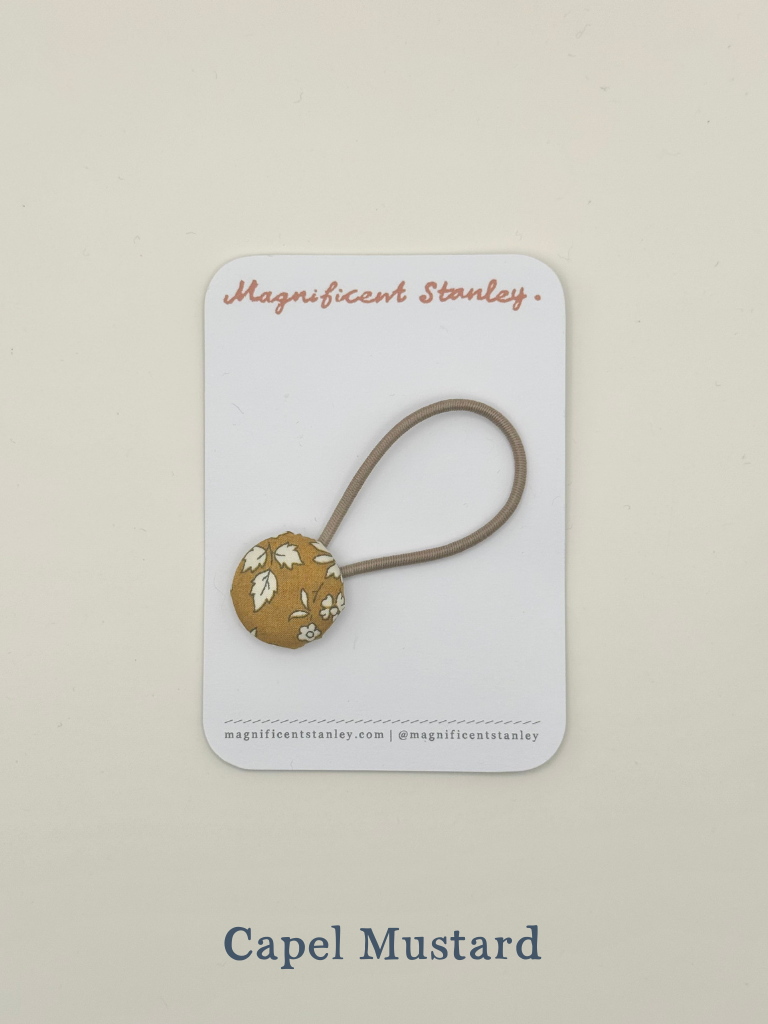 Magnificent Stanley Capel Mustard Liberty Print pair of blonde Hair Bobble elastics