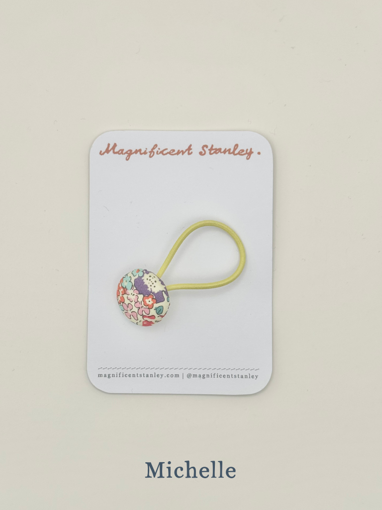 Magnificent Stanley Michelle Liberty Print pair of yellow Hair Bobble elastics