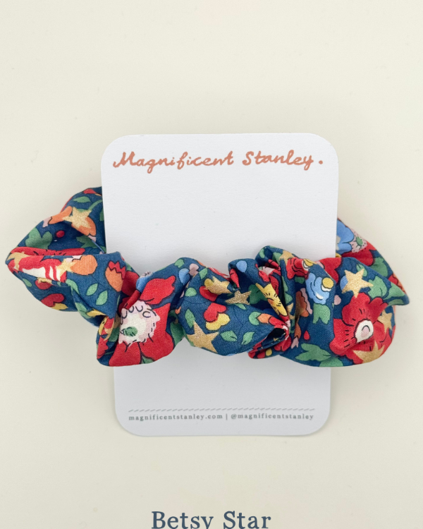 Magnificent Stanley Liberty print hair scrunchie in festive betsy star
