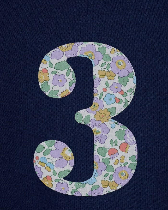 Magnificent Stanley Tee Number Navy T-Shirt in Betsy Purple Liberty Print