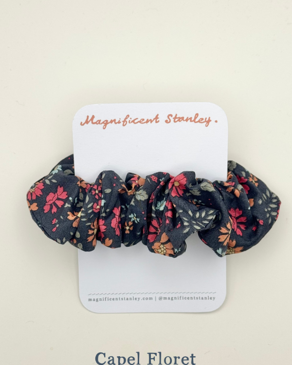 Magnificent Stanley Liberty print hair scrunchie in capel floret floral print