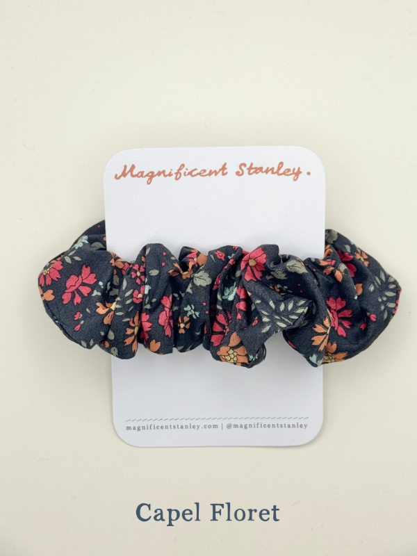 Magnificent Stanley Liberty print hair scrunchie in capel floret floral print