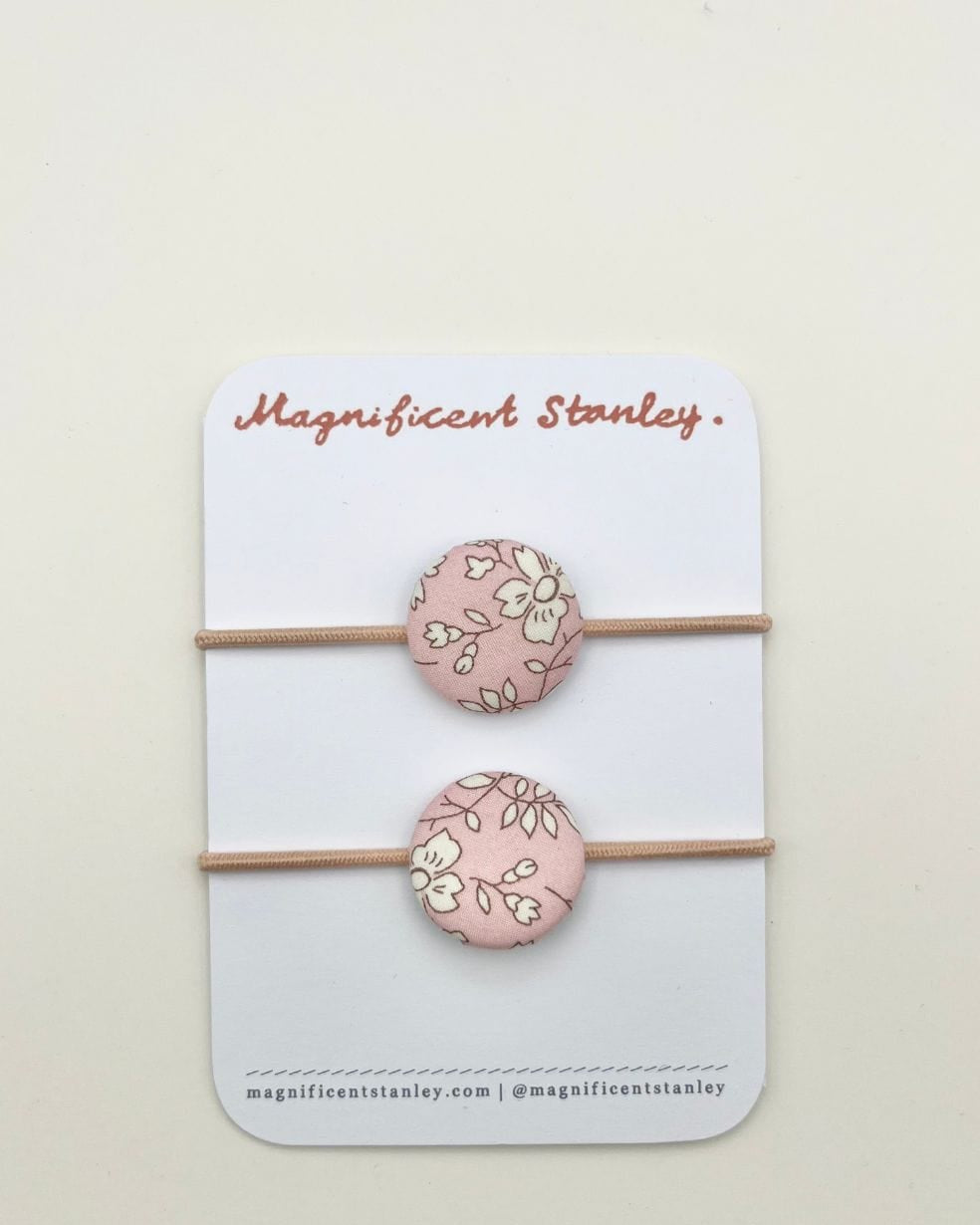 Magnificent Stanley Liberty Print pair of Hair Bobble elastics capel pink