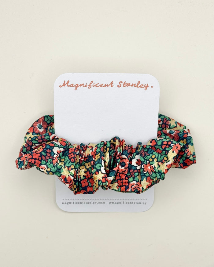 Magnificent Stanley Liberty print cotton hair scrunchie in festive emma etoile print