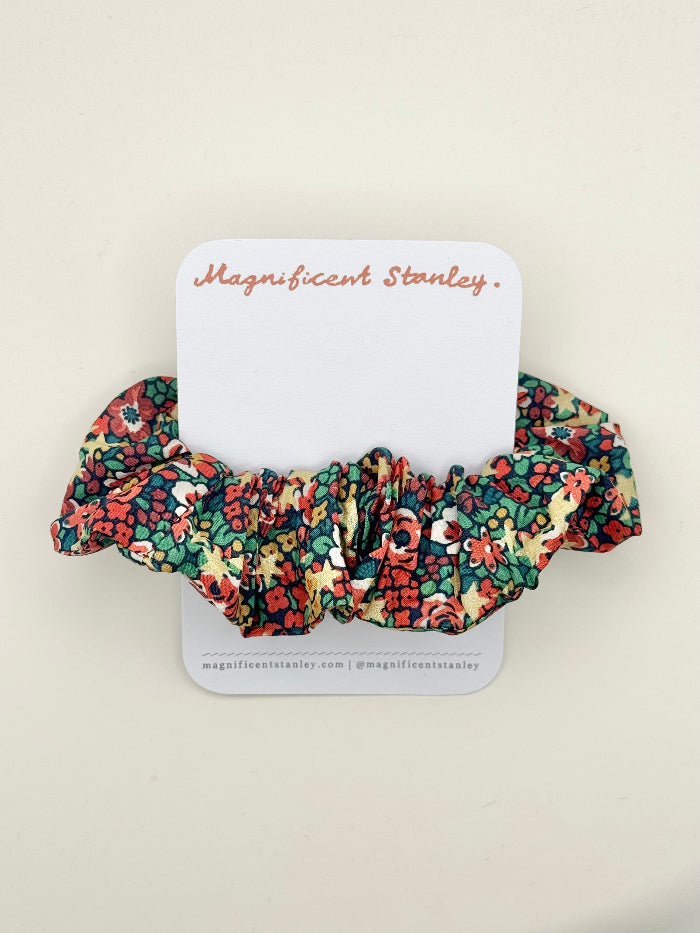 Magnificent Stanley Liberty print cotton hair scrunchie in festive emma etoile print