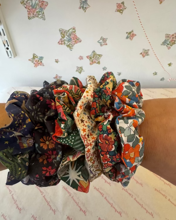A wrist full of liberty scrunchies
