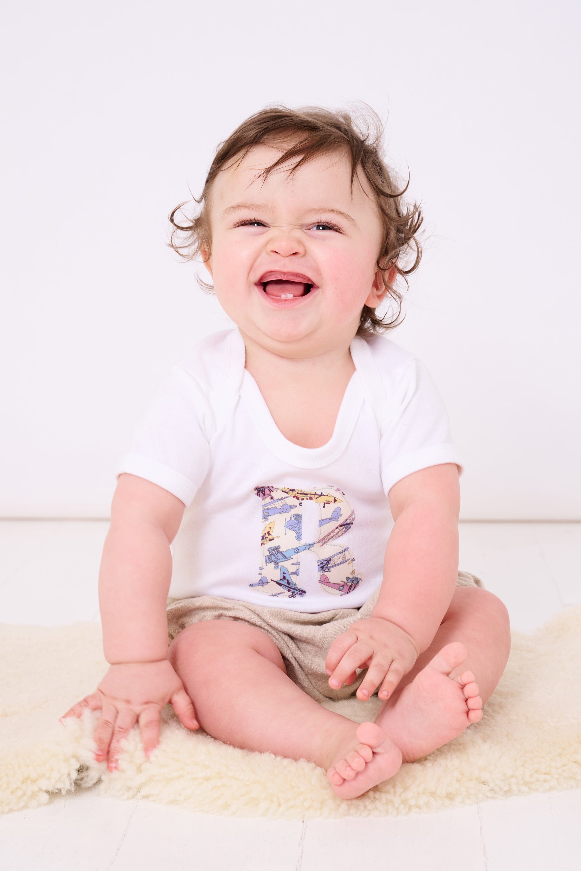 Magnificent Stanley Bodysuit Personalised Bodysuit in Tom's Jet Liberty Print