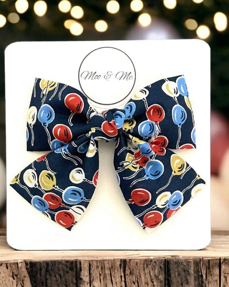 Magnificent Stanley Liberty print Ethan's Party Small Sailor hair bow clip