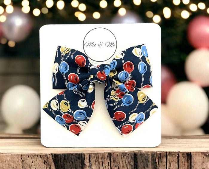 Magnificent Stanley Liberty print Ethan's Party Small Sailor hair bow clip