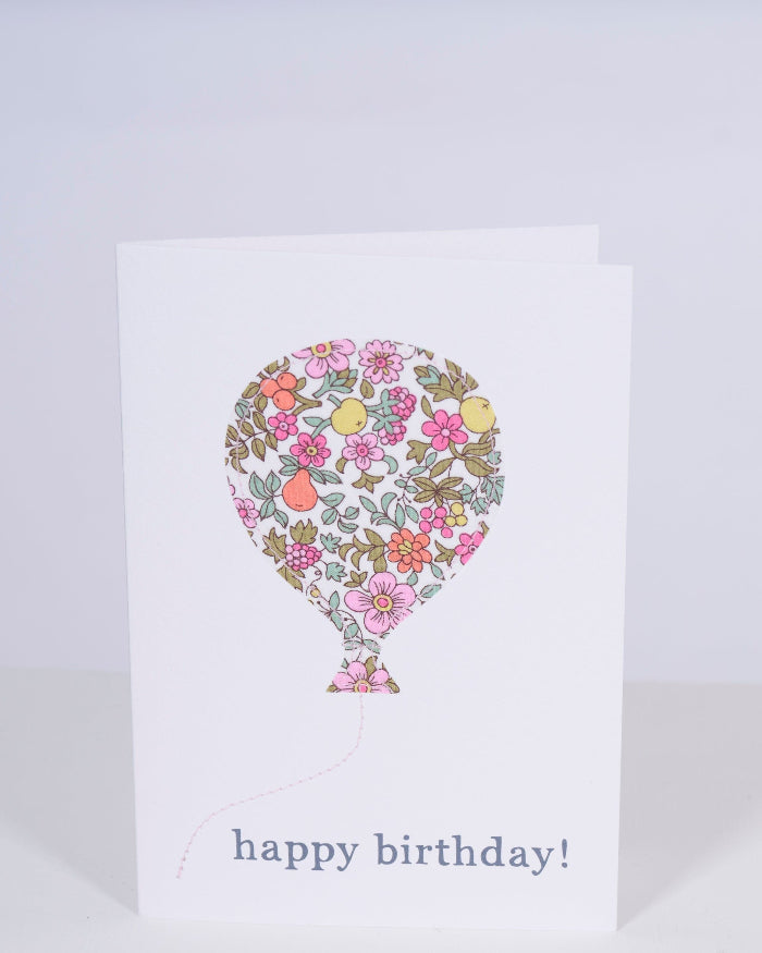 Magnificent Stanley Liberty Print Balloon Birthday Card