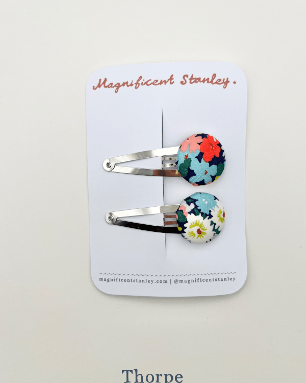 Magnificent Stanley floral Bobble Hair Clips in thorpe liberty print