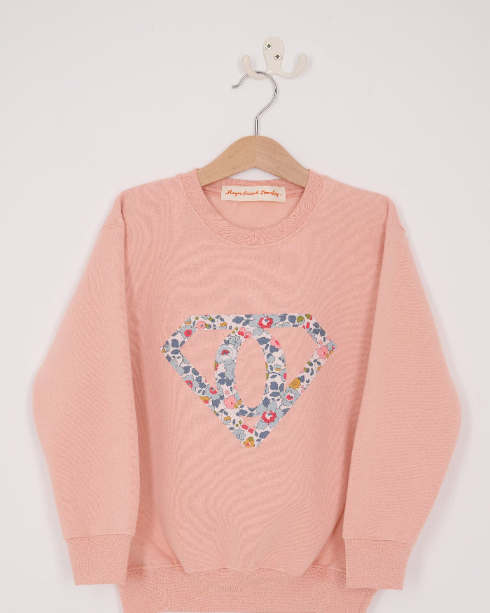 Magnificent Stanley sweatshirt Superhero Pink Sweatshirt in Choice of Liberty Print