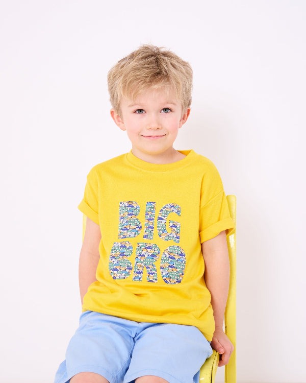 Magnificent Stanley Tee BIG BRO Yellow T-Shirt in Choice of Liberty Print