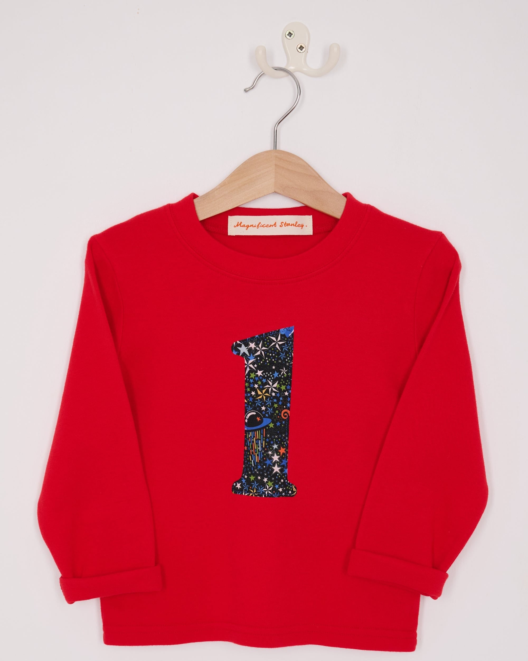 Magnificent Stanley Tee Number Red T-Shirt in Adelajda in Space Liberty Print