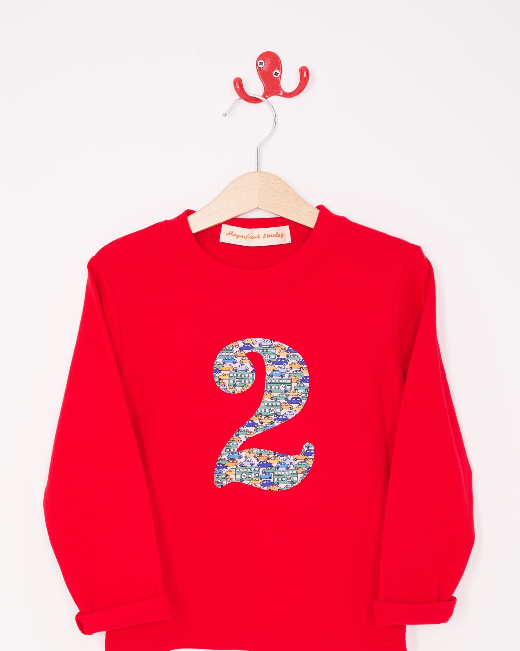 Magnificent Stanley Tee Number Red T-Shirt in Hop On Hop Off Liberty Print