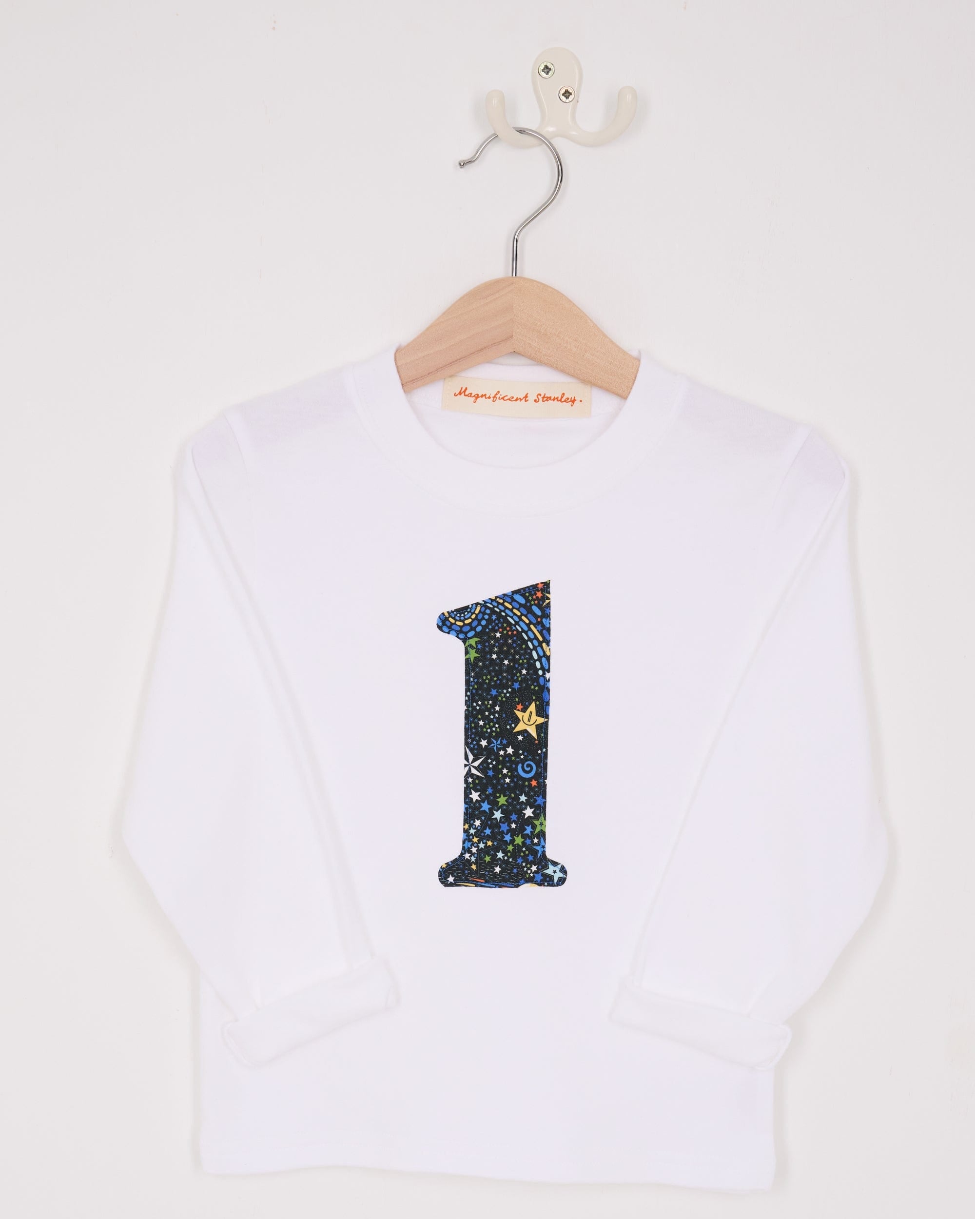 Magnificent Stanley Tee Number White T-Shirt in Adelajda in Space Liberty Print