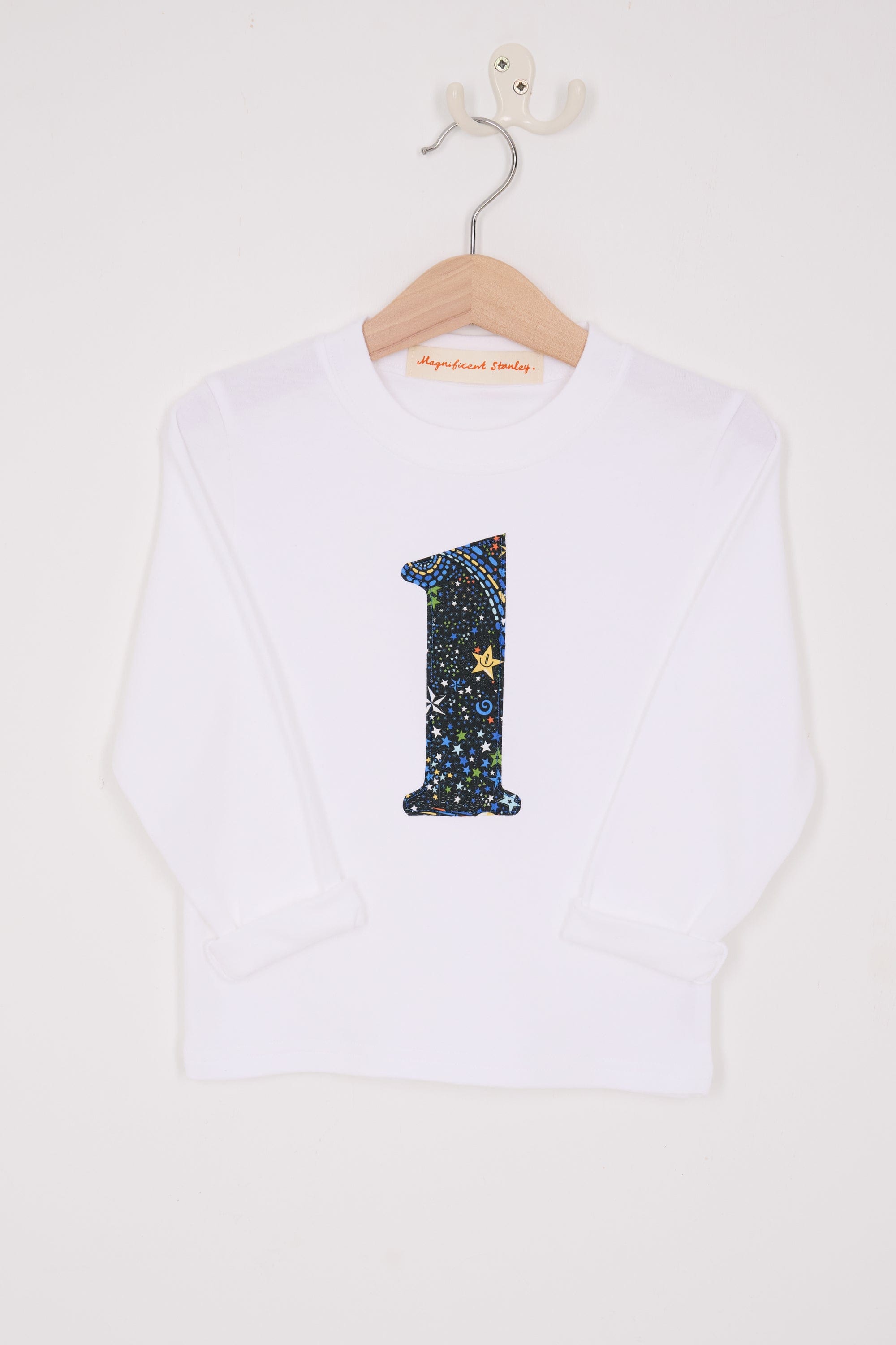 Magnificent Stanley Tee Number White T-Shirt in Adelajda in Space Liberty Print