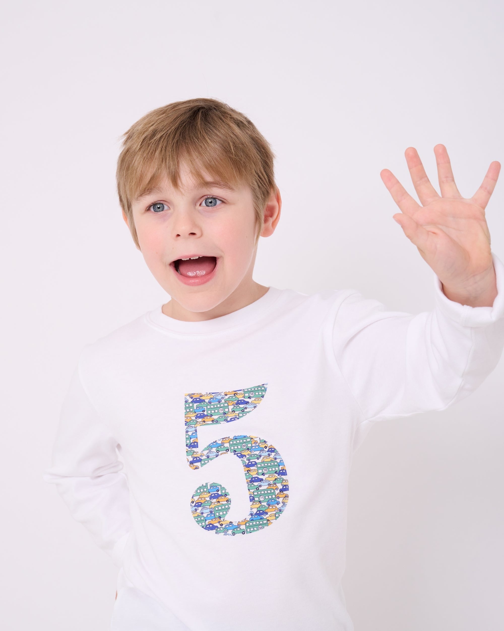 Magnificent Stanley Tee Number White T-Shirt in Hop On Hop Off Liberty Print