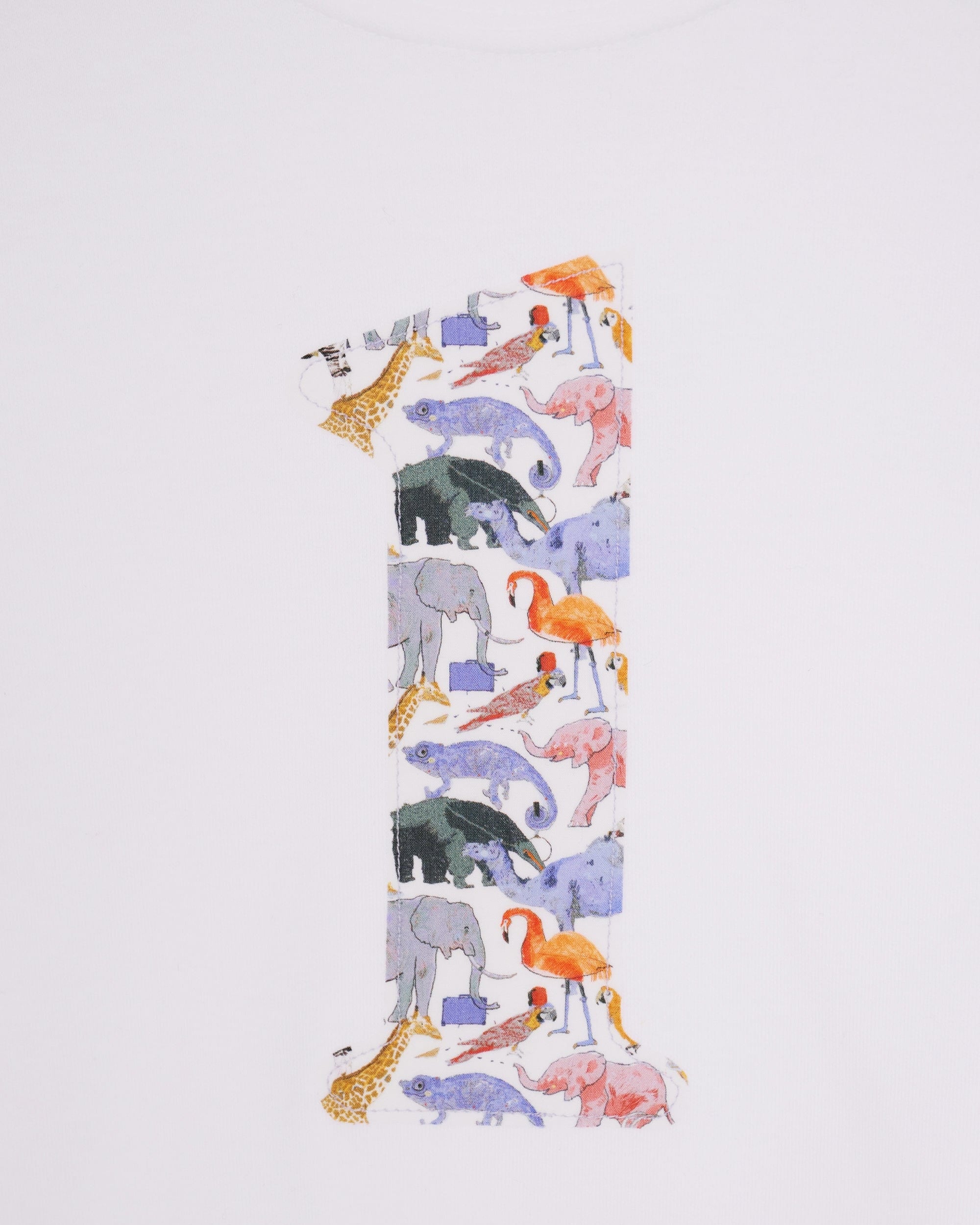 Magnificent Stanley Tee Number White T-Shirt in Queue For the Zoo Liberty Print