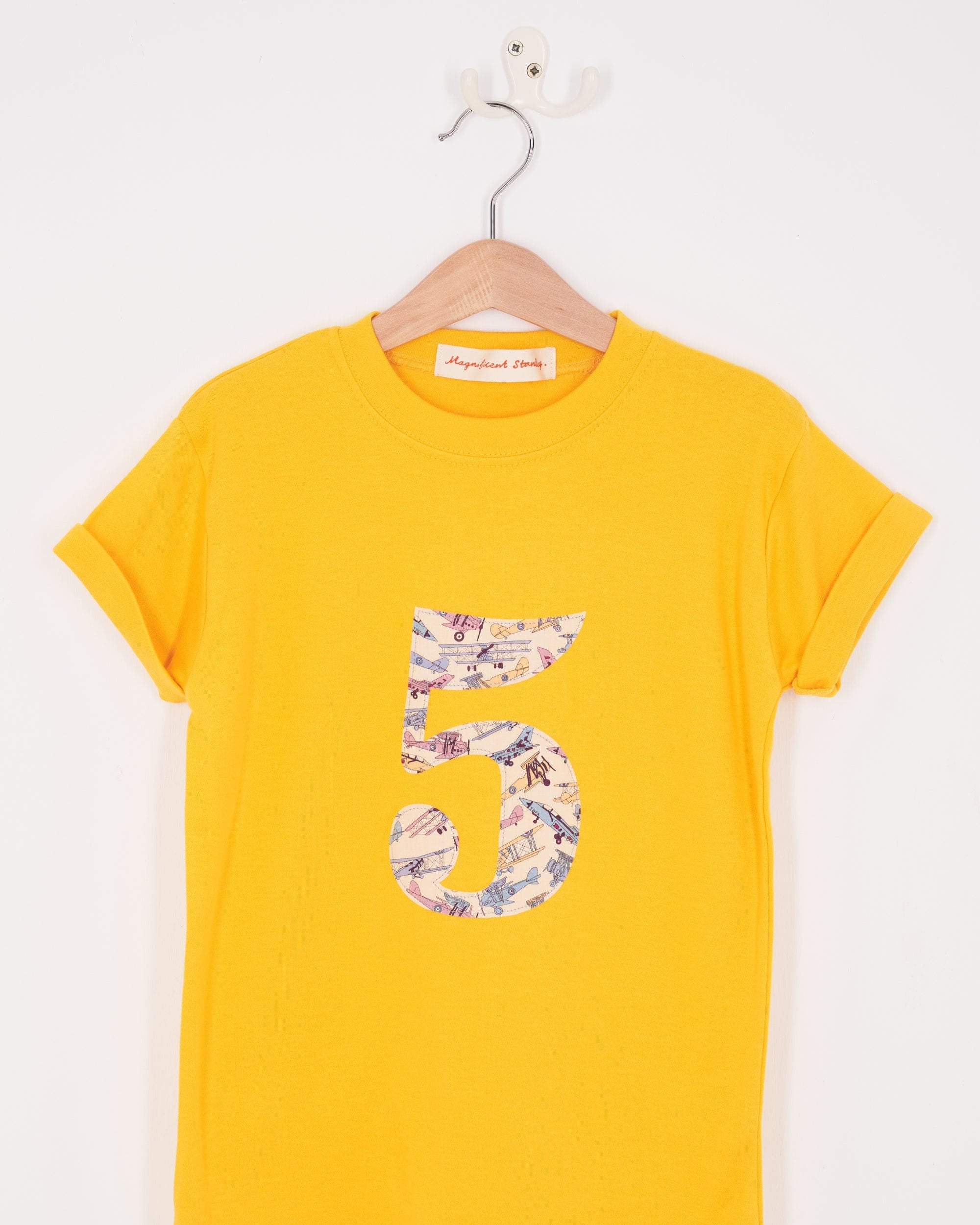 Magnificent Stanley Tee Number Yellow T-Shirt in Tom's Jet Liberty Print