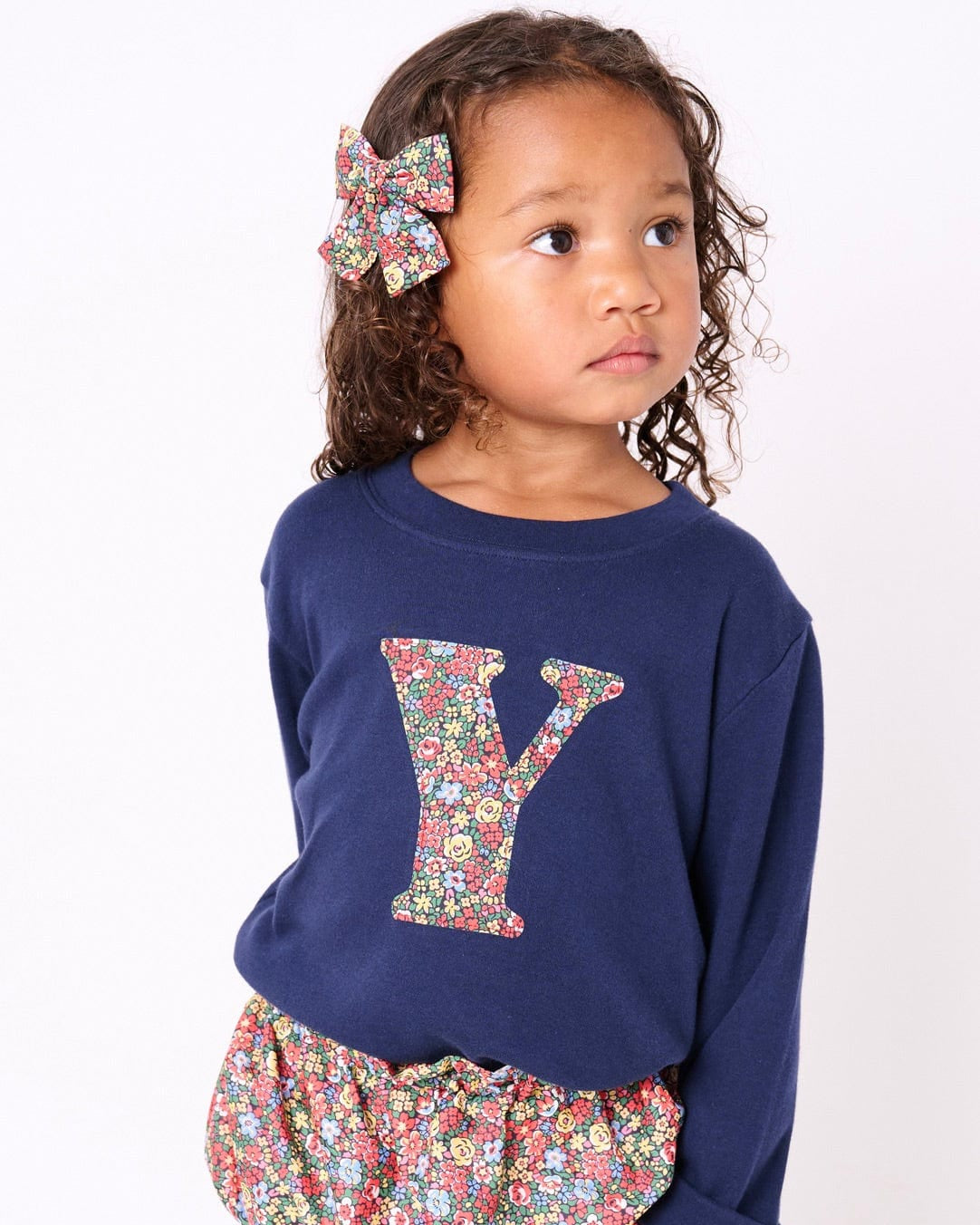 Magnificent Stanley Tee Personalised Navy T-Shirt in Emma Louise Liberty Print
