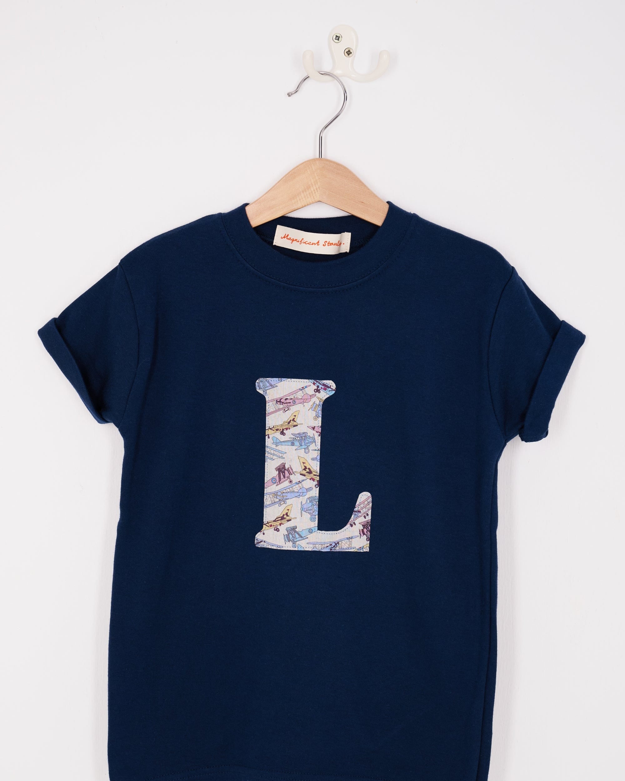 Magnificent Stanley Tee Personalised Navy T-Shirt in Tom's Jet Liberty Print