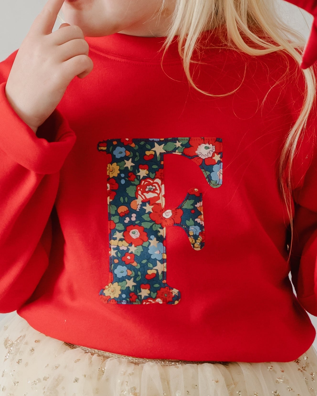 Magnificent Stanley Tee Personalised or Age Red T-Shirt in Betsy Star Liberty Print