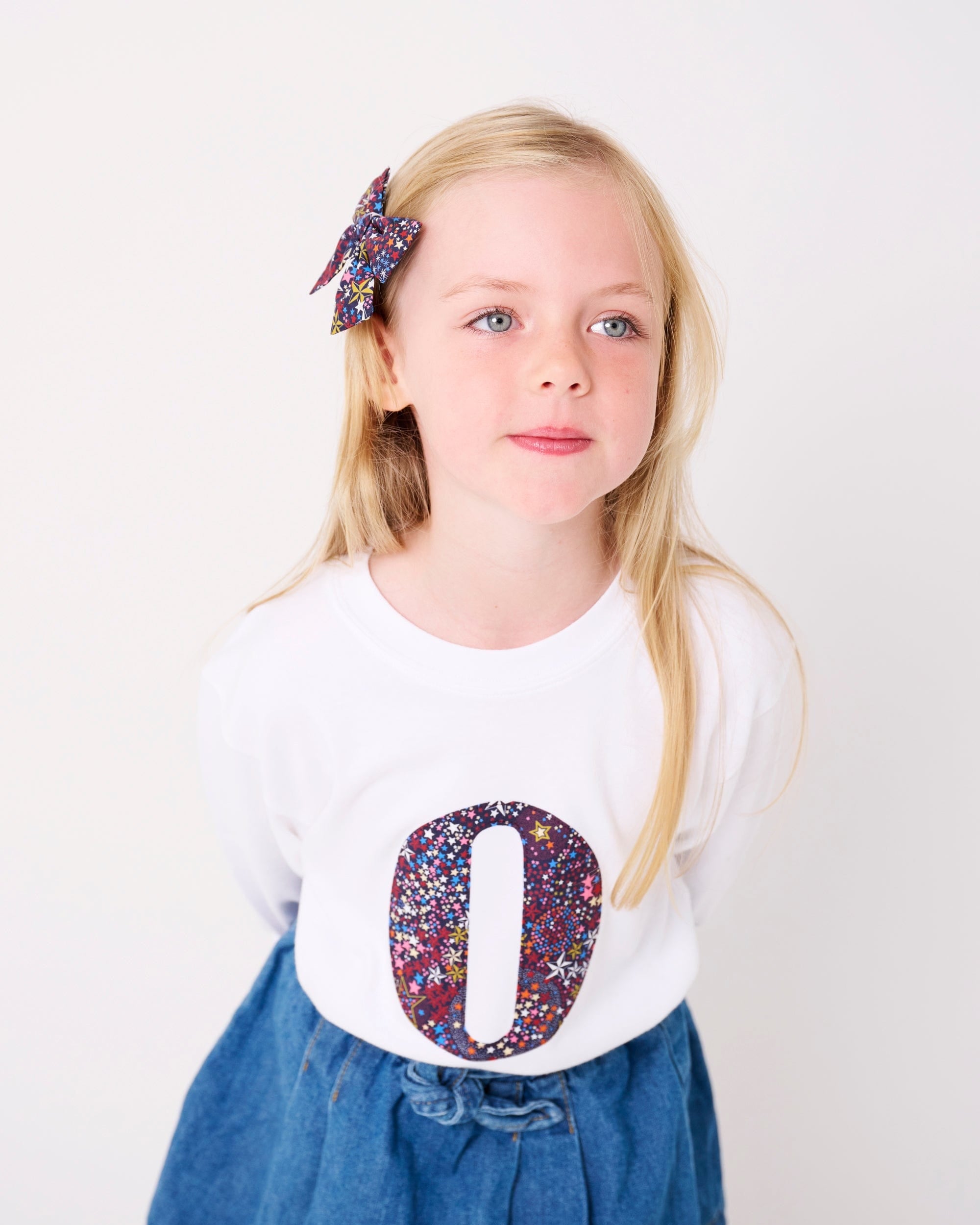 Magnificent Stanley Tee Personalised or Age White T-Shirt in Adelajda's Wish Liberty Print