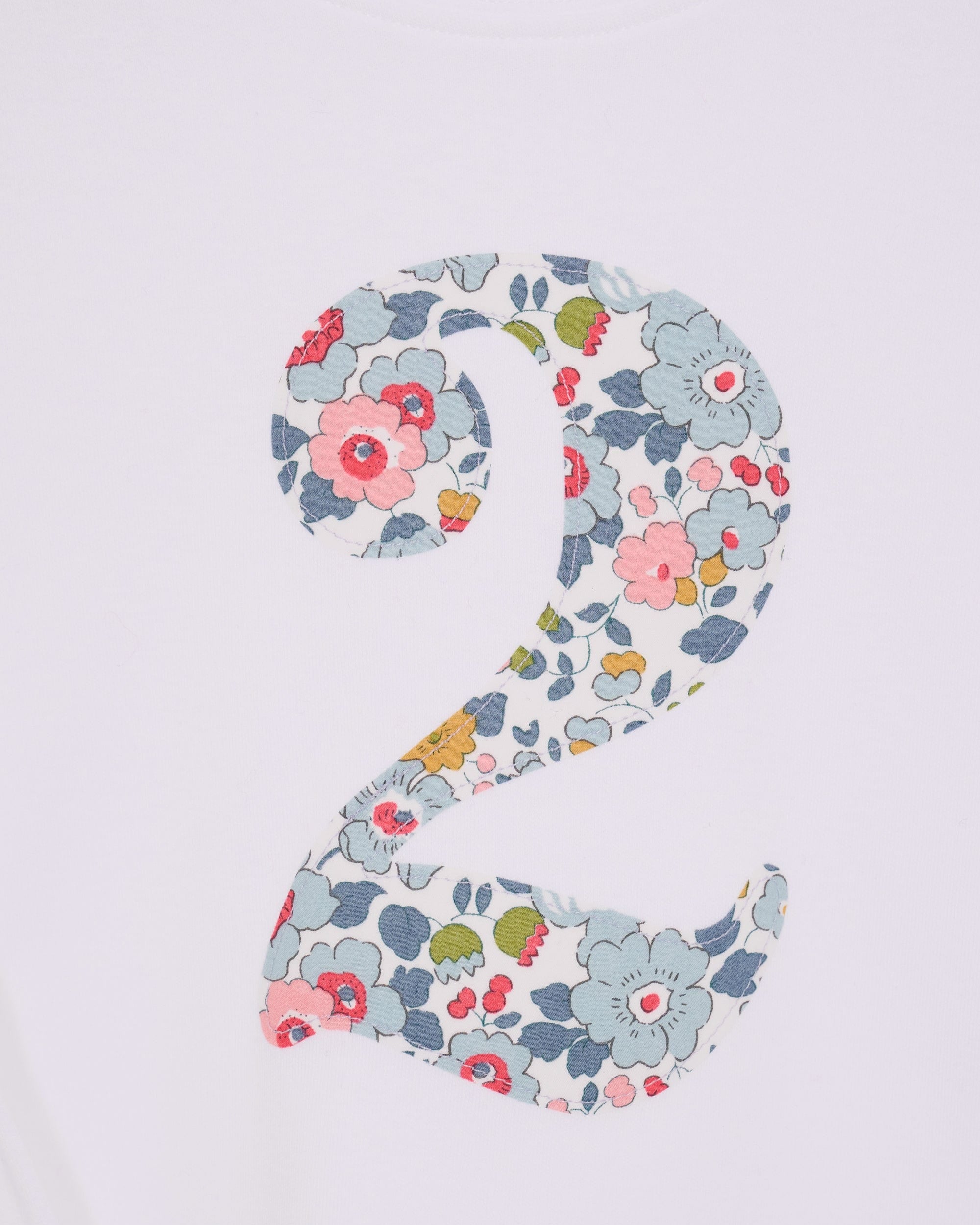 Magnificent Stanley Tee Personalised or Age White T-Shirt in Betsy Grey Liberty Print