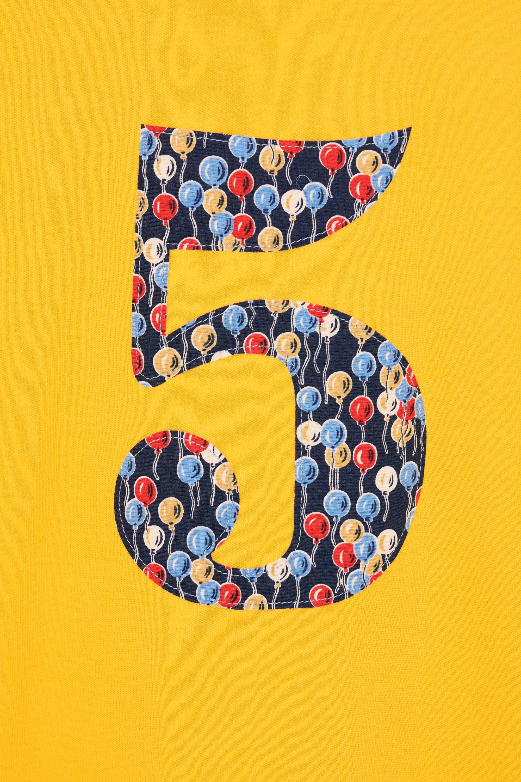 Magnificent Stanley Tee Personalised or Number Yellow T-Shirt in Ethan's Party Liberty Print