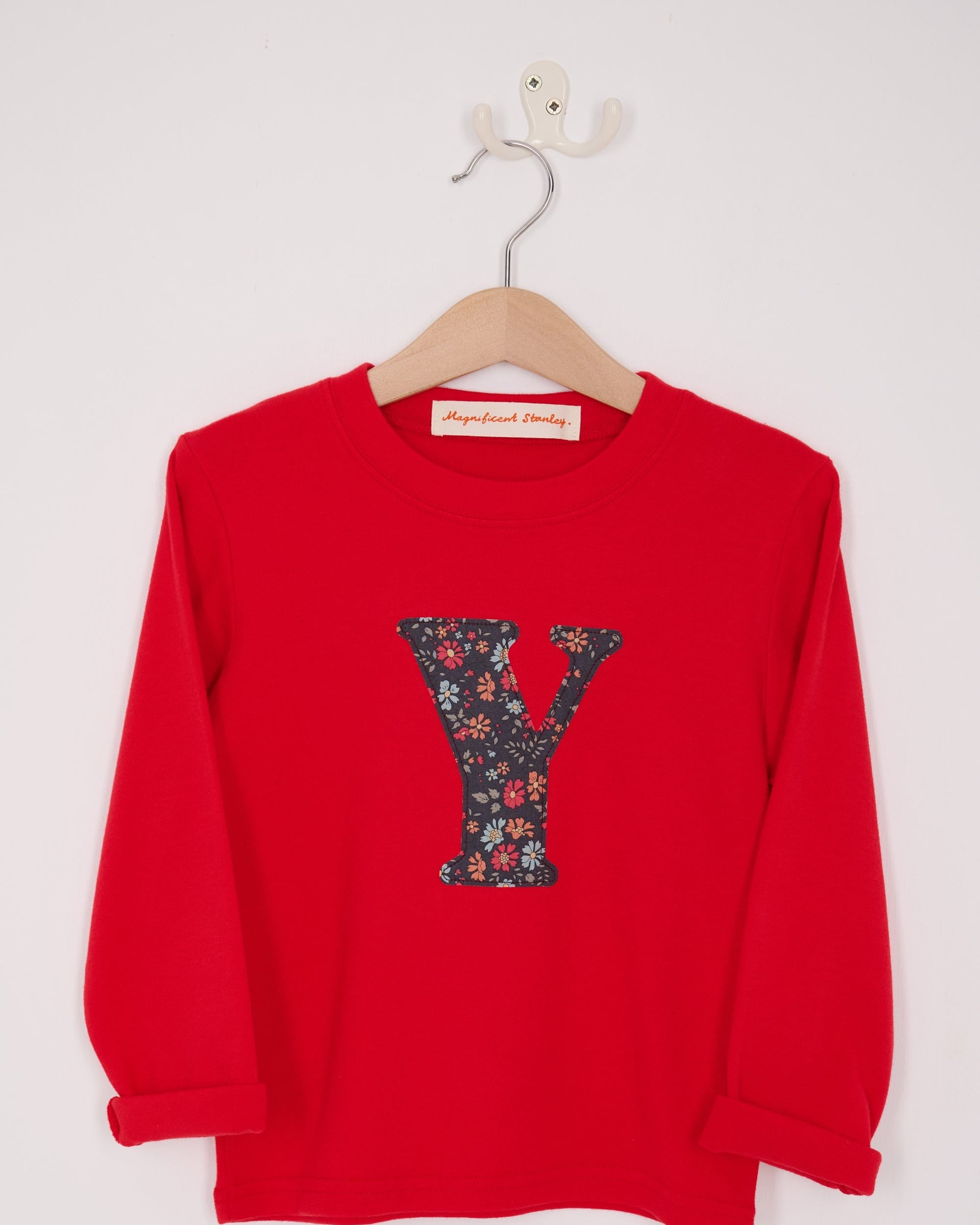 Magnificent Stanley Tee Personalised Red T-Shirt in Capel Floret Liberty Print