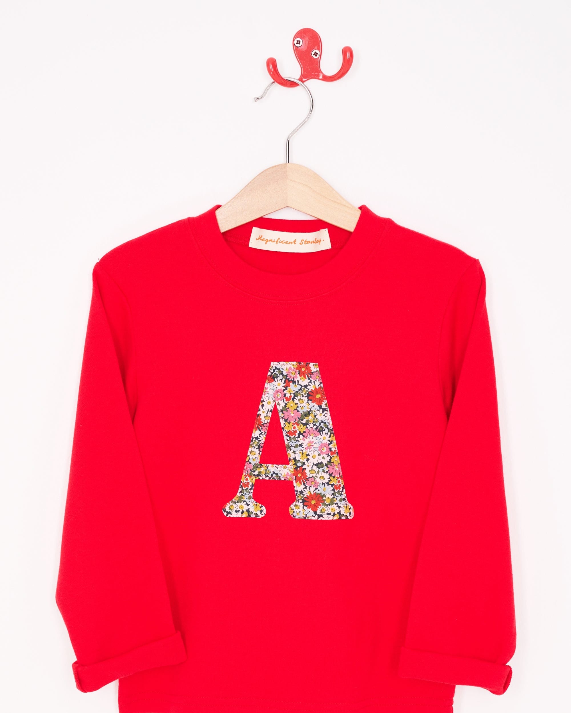 Magnificent Stanley Tee Personalised Red T-Shirt in Libby Liberty Print