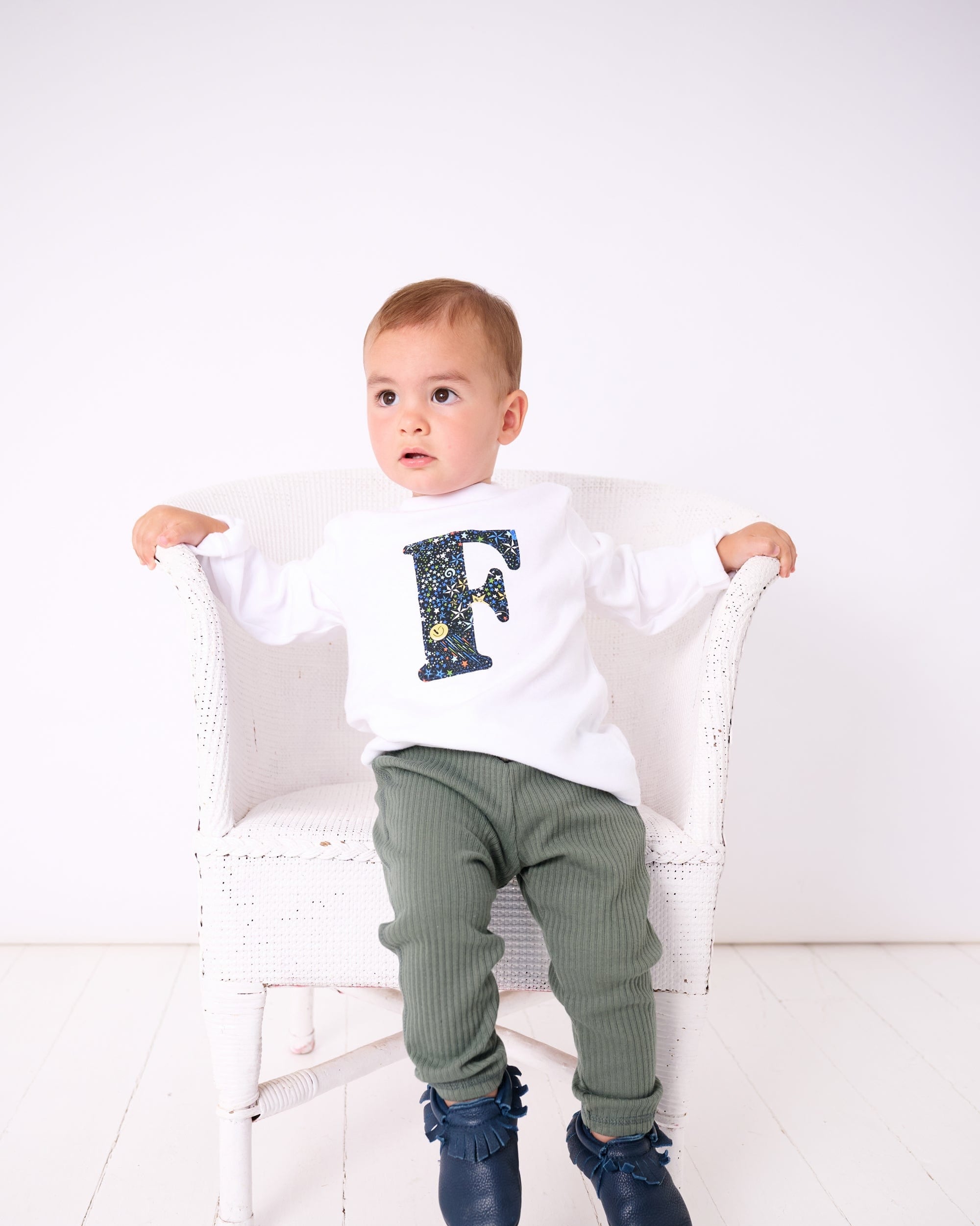 Magnificent Stanley Tee Personalised White T-Shirt in Adelajda in Space Liberty Print