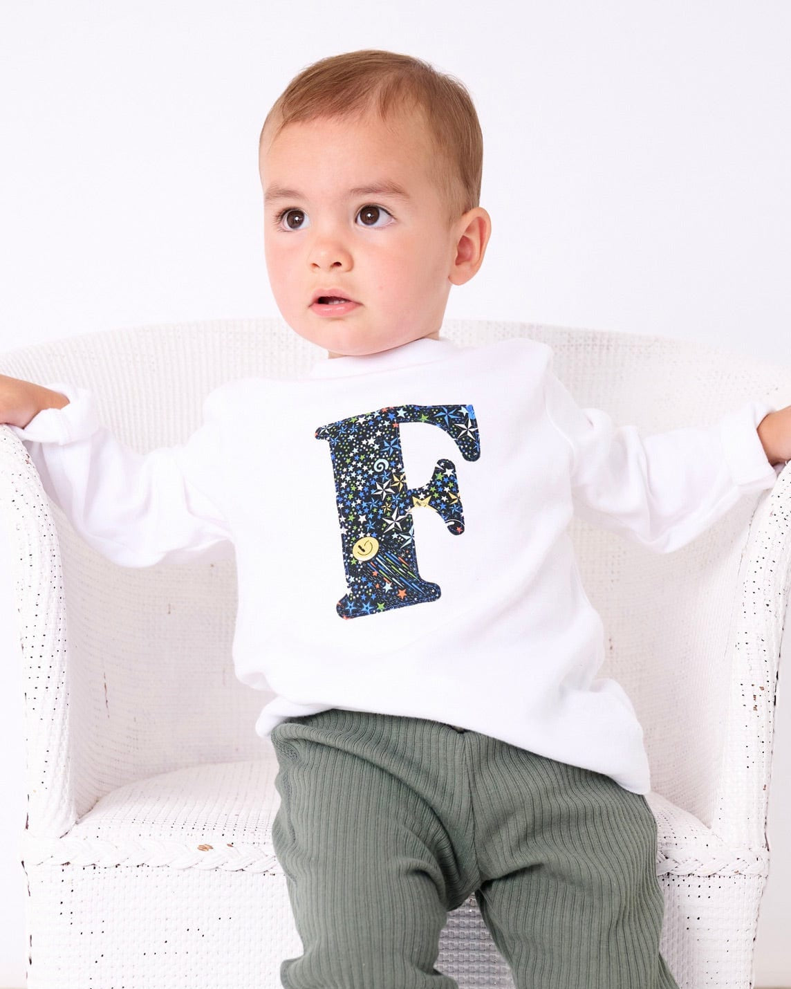 Magnificent Stanley Tee Personalised White T-Shirt in Adelajda in Space Liberty Print