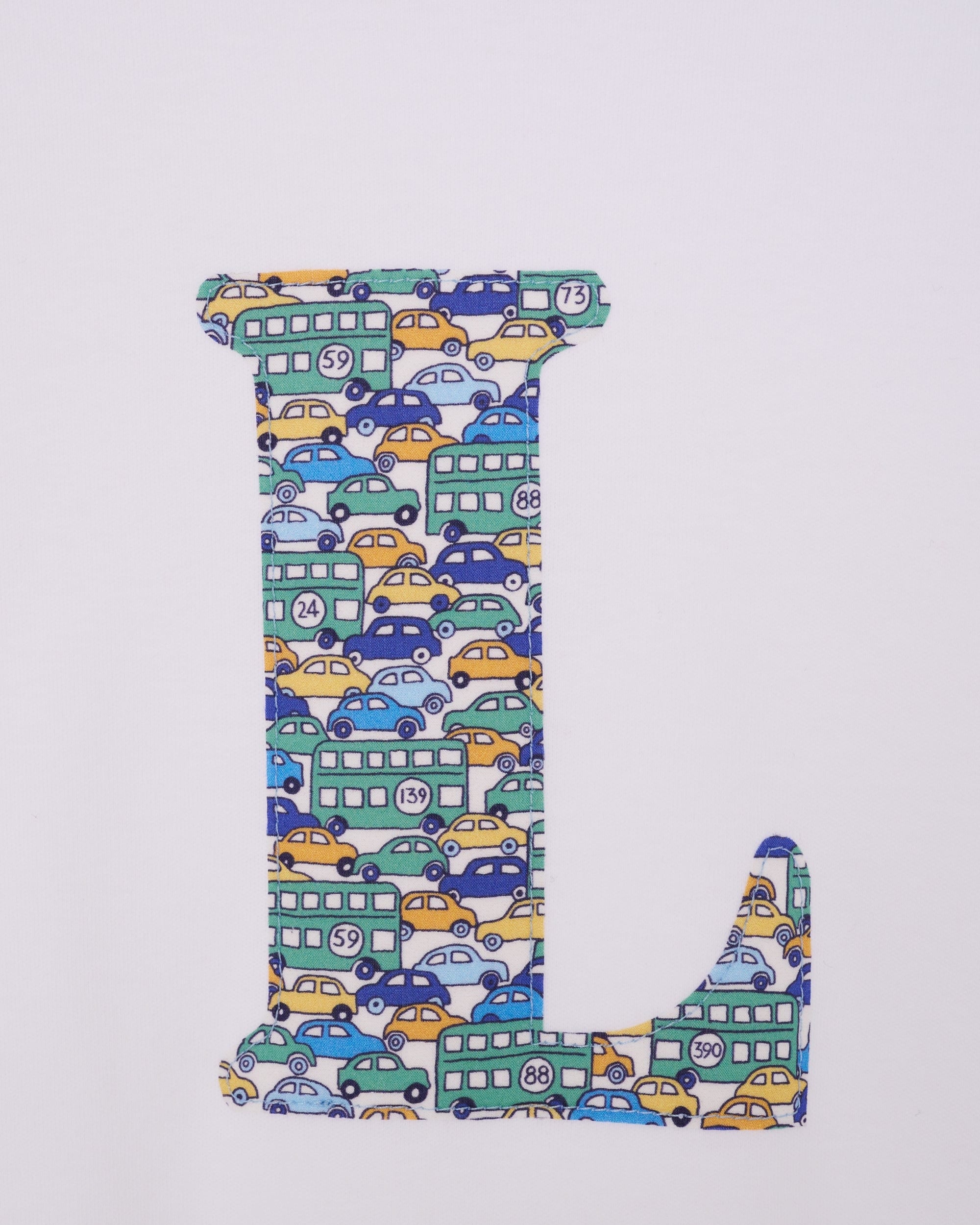 Magnificent Stanley Tee Personalised White T-Shirt in Hop On Hop Off Liberty Print