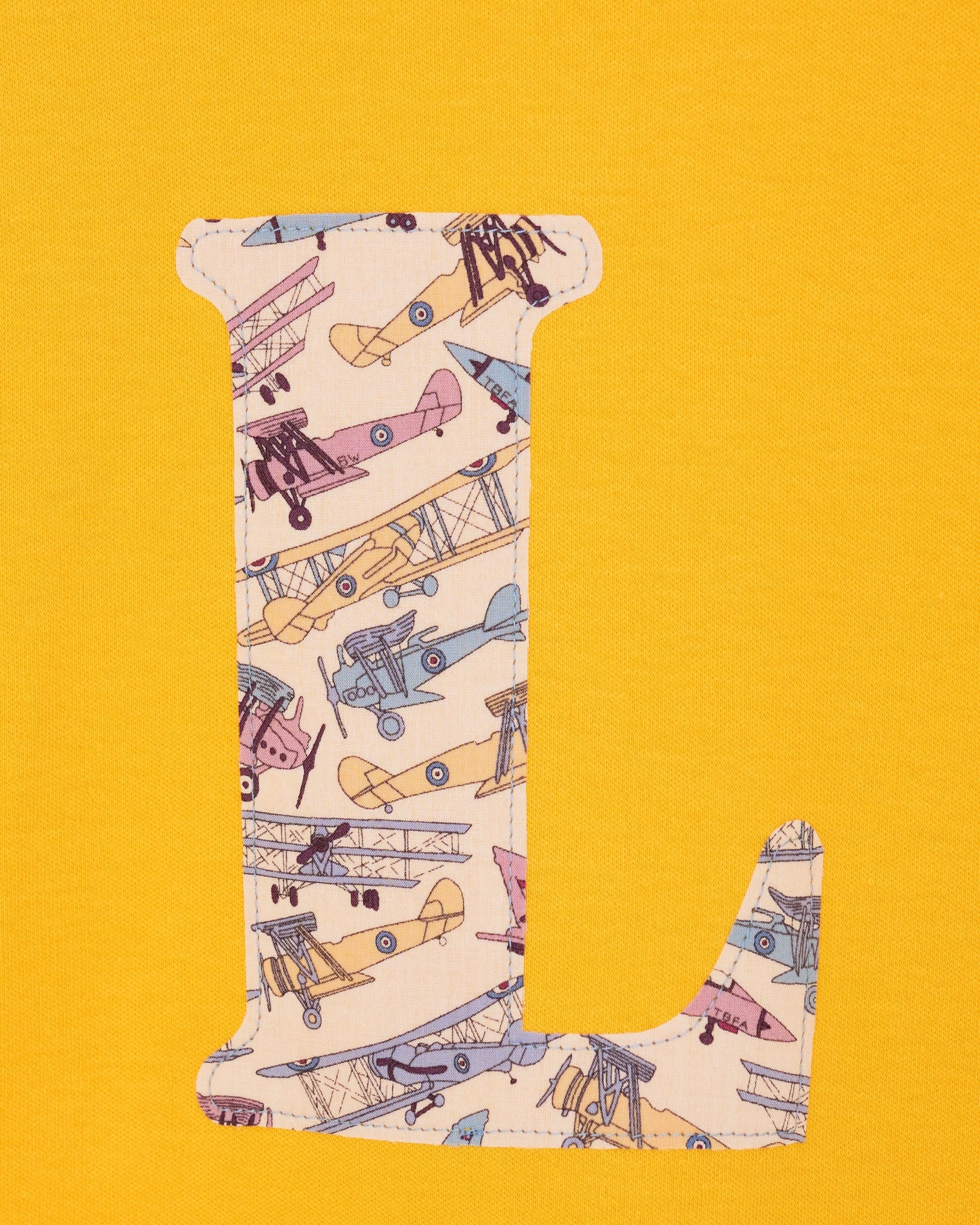 Magnificent Stanley Tee Personalised Yellow T-Shirt in Tom's Jet Liberty Print