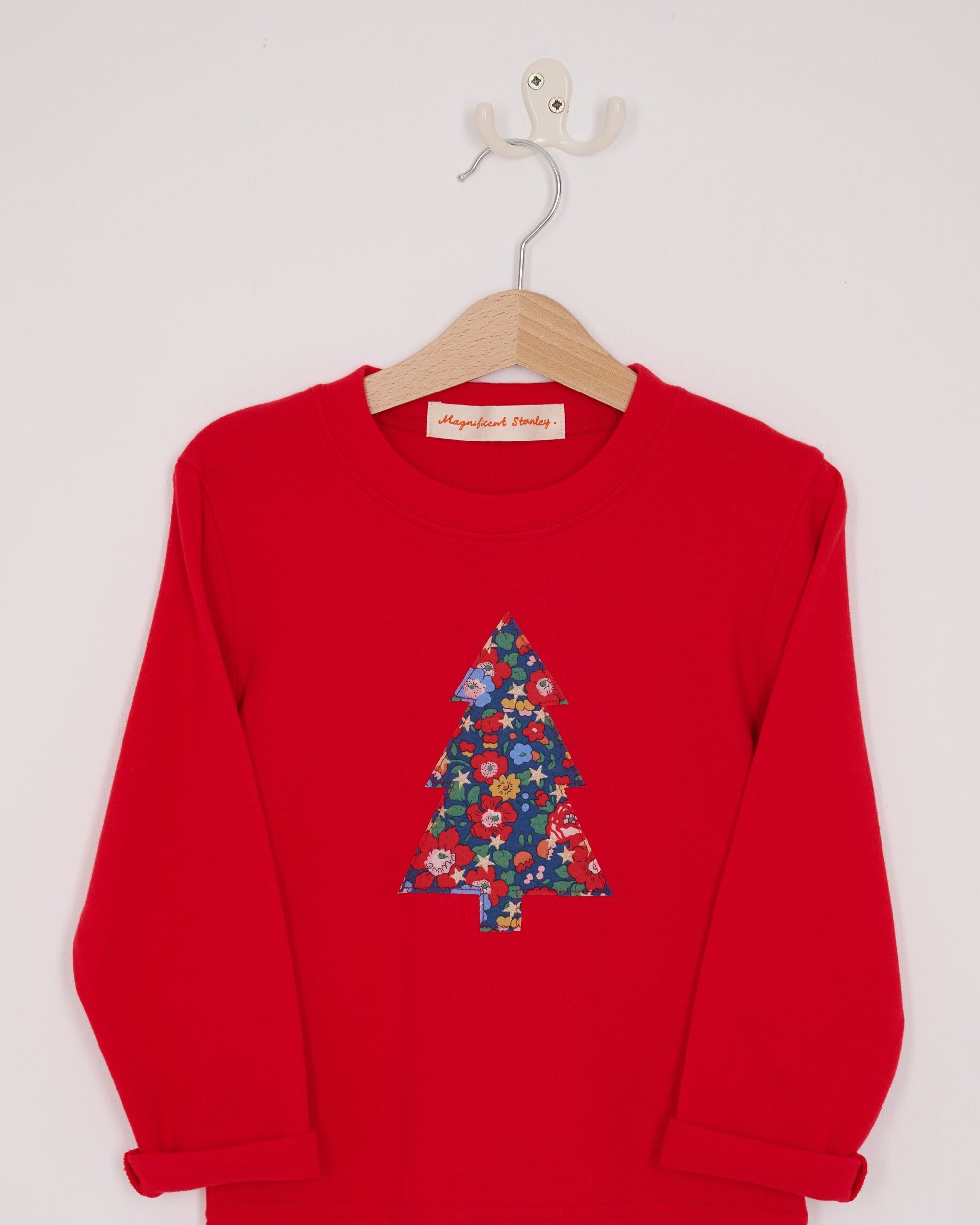 Magnificent Stanley Tee Red Tree T-Shirt in Betsy Star Liberty Print