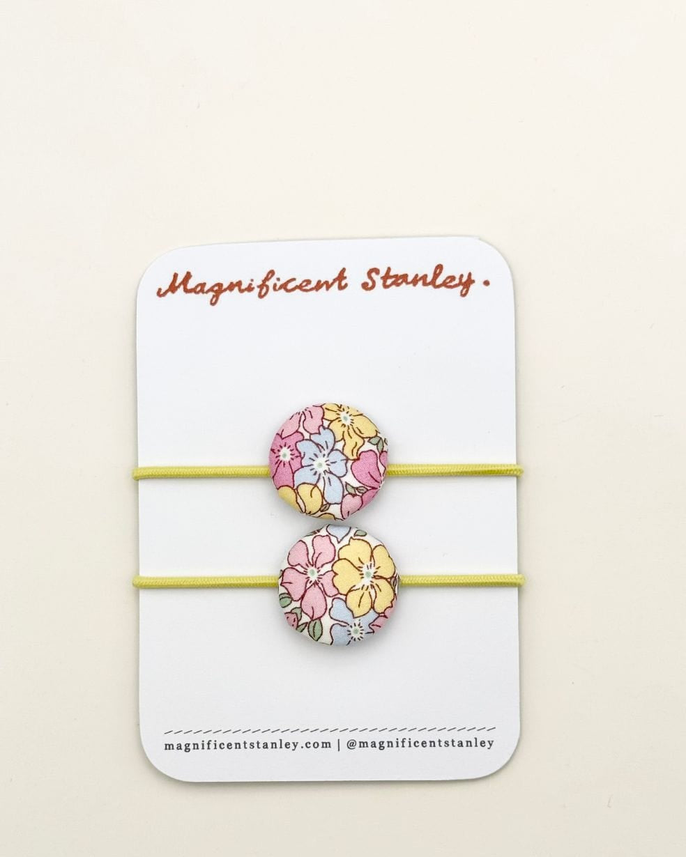 Magnificent Stanley sadie roseLiberty Print pair of yellow Hair Bobble elastics