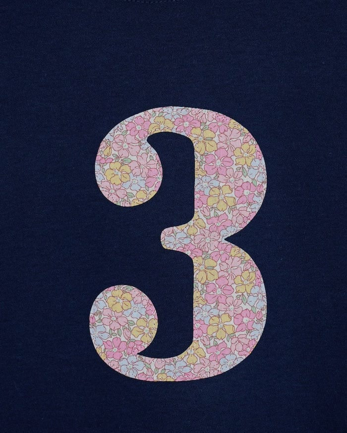 Magnificent Stanley Tee Number Navy T-Shirt in Sadie Rose Liberty Print