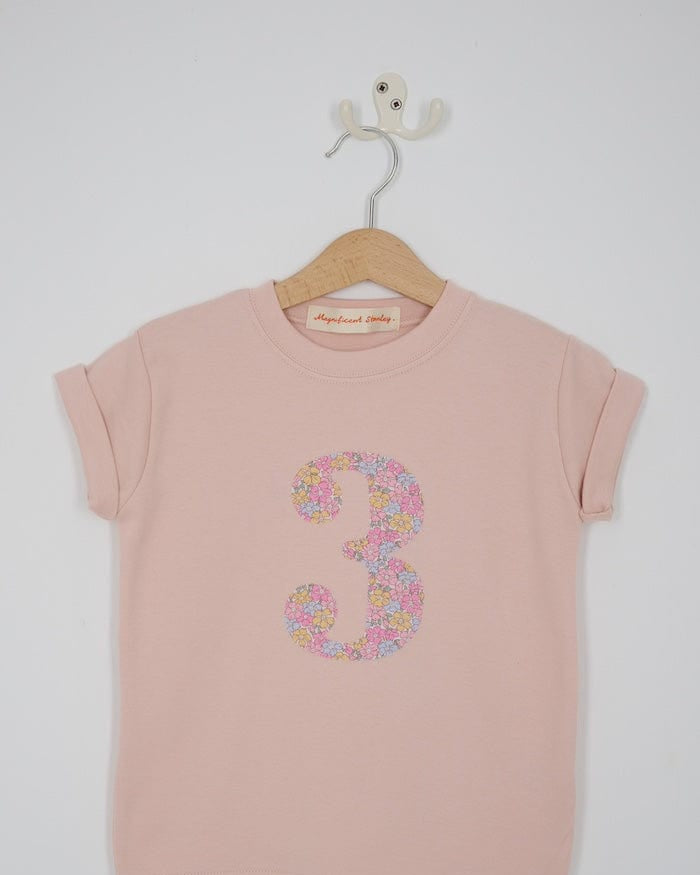 Magnificent Stanley Tee Number Pink T-Shirt in Sadie Rose Liberty Print