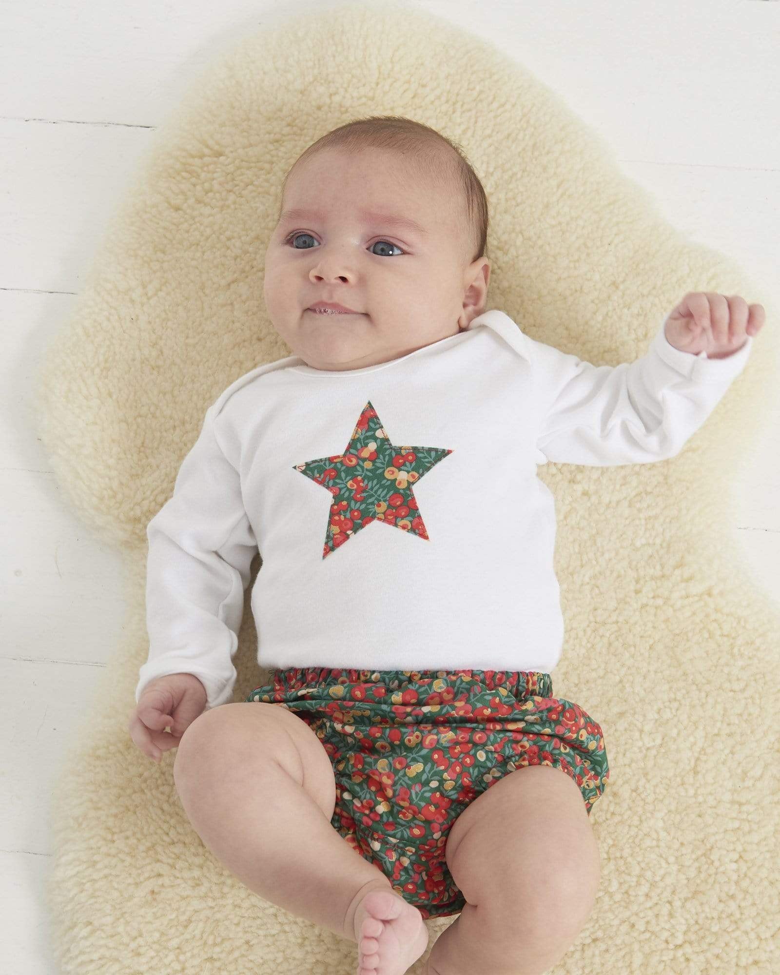 Magnificent Stanley Bodysuit Star Bodysuit in Glitter Wiltshire Liberty Print