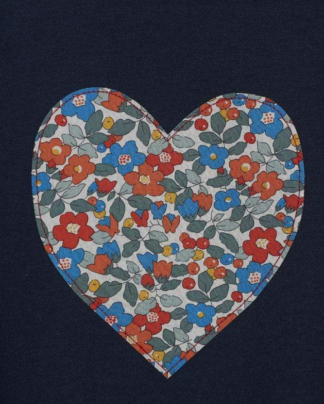 Magnificent Stanley sweatshirt Heart Grey or Navy Sweatshirt in Choice of Liberty Print