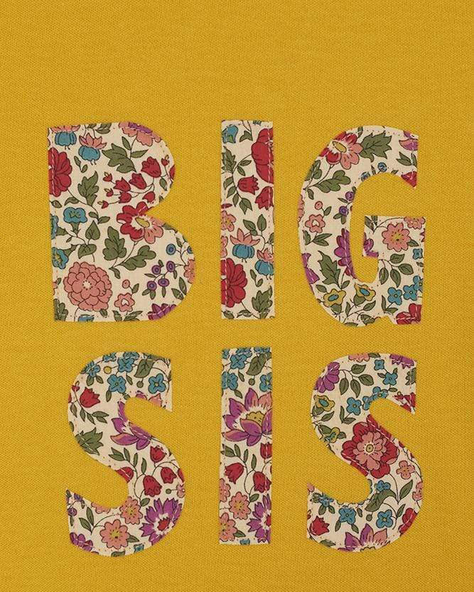 Magnificent Stanley Tee BIG SIS / BIG BRO Yellow T-Shirt in Choice of Liberty Print