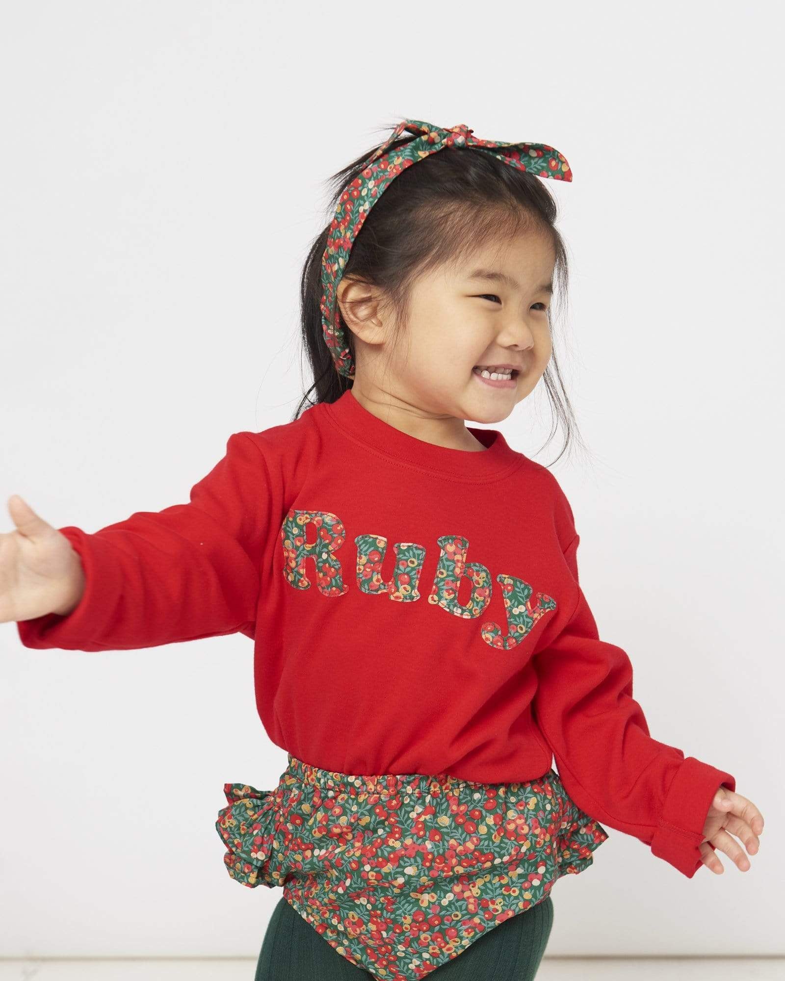 Magnificent Stanley Tee Lowercase Name Red T-Shirt in Choice of Liberty Print
