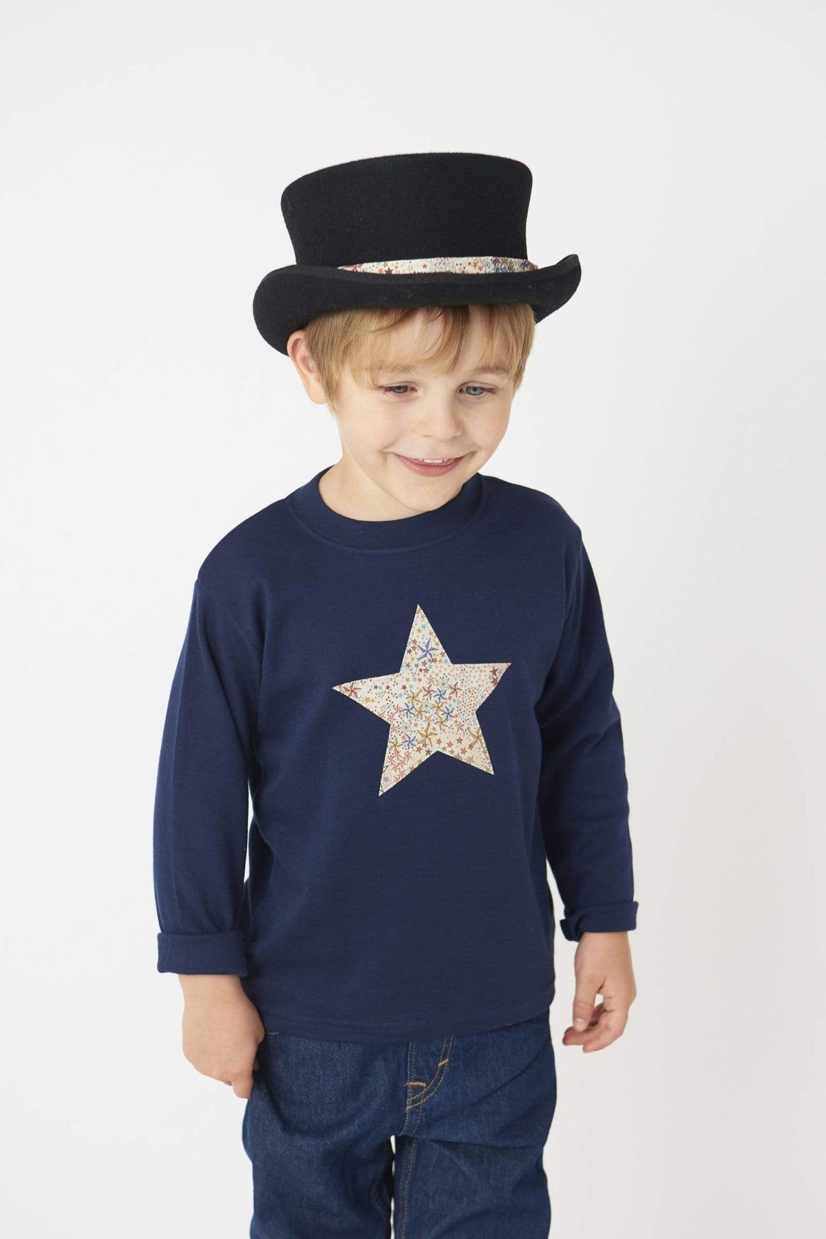 Magnificent Stanley Tee Navy Star T-Shirt in Adelajda Liberty Print