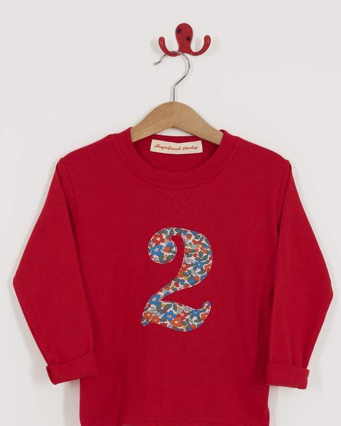 Magnificent Stanley Tee Number Red T-Shirt in Betsy Berry Liberty Print