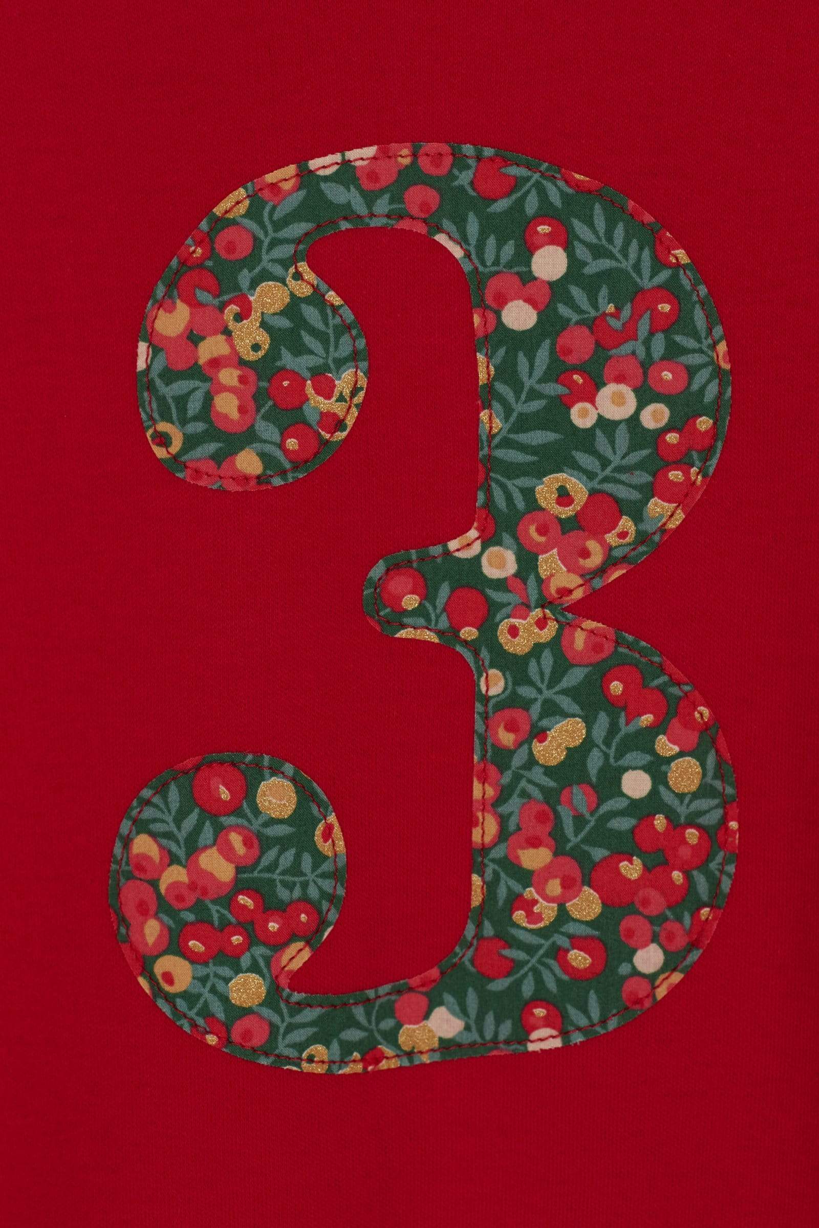 Magnificent Stanley Tee Number Red T-Shirt in Glitter Wiltshire Liberty Print