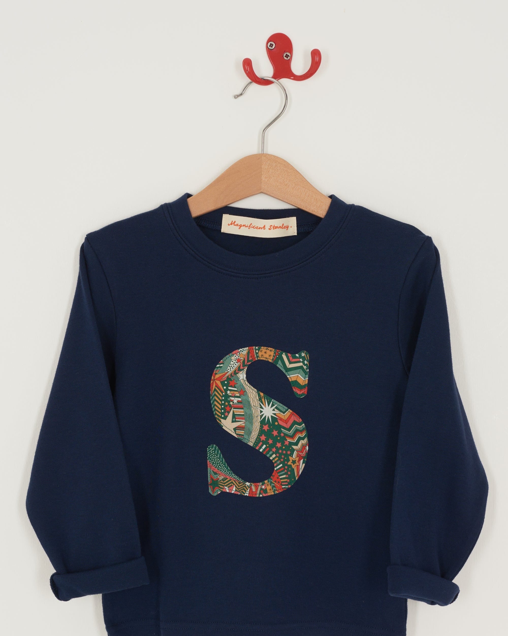 Magnificent Stanley Tee Personalised Navy T-Shirt in My Little Star Liberty Print