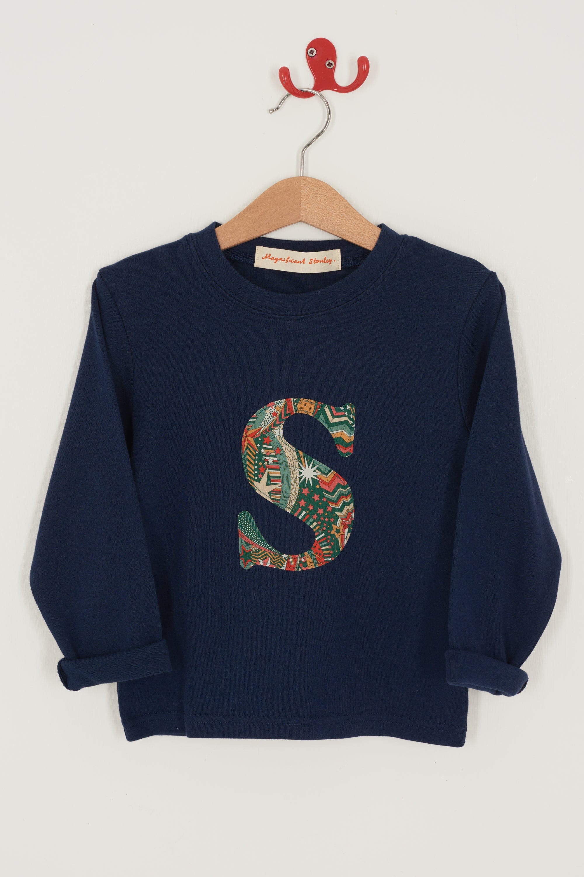 Magnificent Stanley Tee Personalised Navy T-Shirt in My Little Star Liberty Print