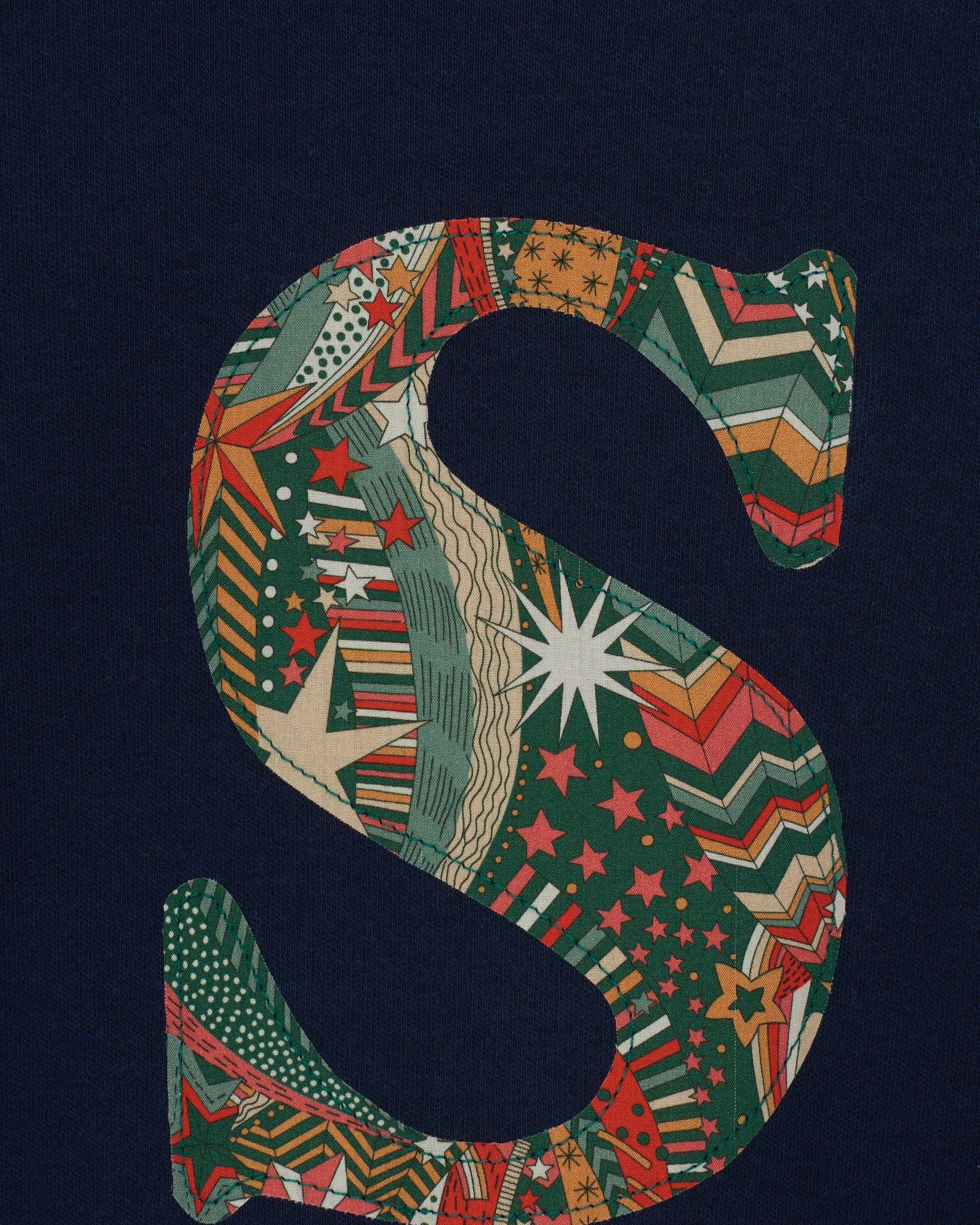 Magnificent Stanley Tee Personalised Navy T-Shirt in My Little Star Liberty Print